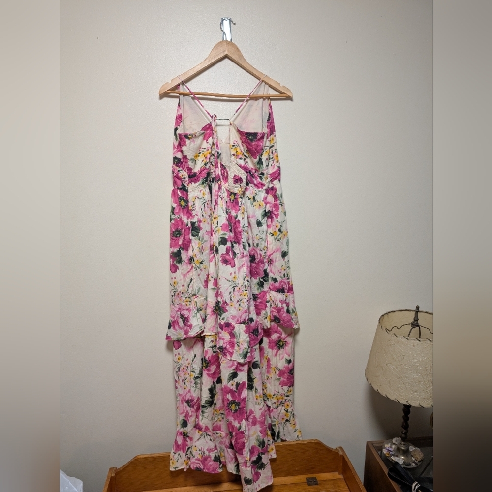 Abercrombie & Fitch Floral Maxi Dress Pink White Yellow Women’s XXLT - Picture 5 of 9